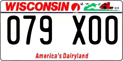 WI license plate 079XOO