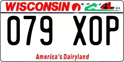 WI license plate 079XOP