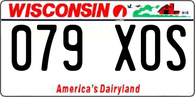 WI license plate 079XOS