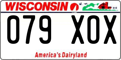WI license plate 079XOX