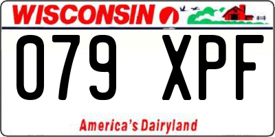 WI license plate 079XPF