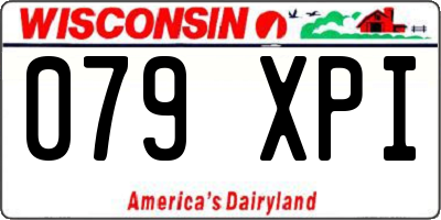 WI license plate 079XPI