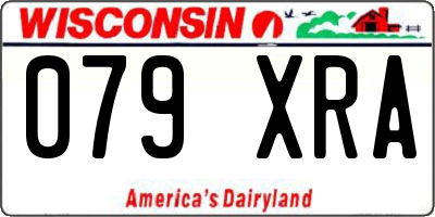 WI license plate 079XRA
