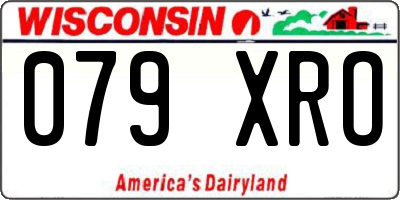 WI license plate 079XRO