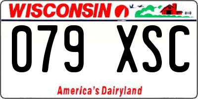WI license plate 079XSC