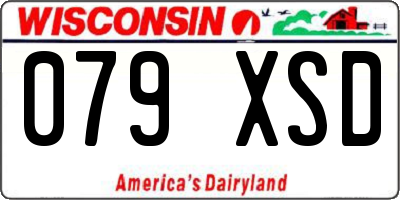WI license plate 079XSD