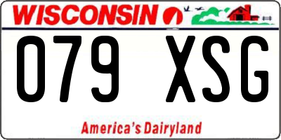 WI license plate 079XSG