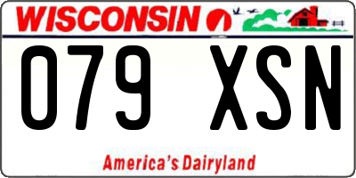 WI license plate 079XSN