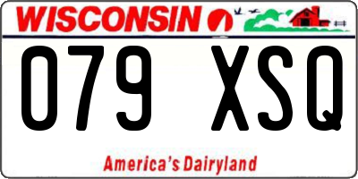 WI license plate 079XSQ