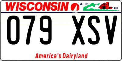 WI license plate 079XSV