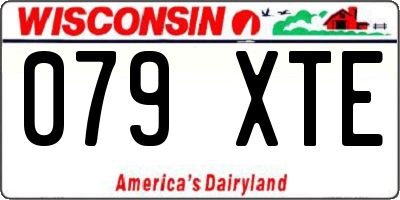 WI license plate 079XTE