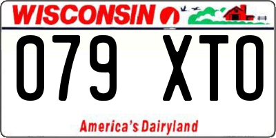 WI license plate 079XTO