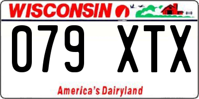 WI license plate 079XTX