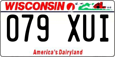 WI license plate 079XUI