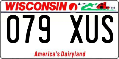 WI license plate 079XUS