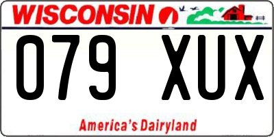 WI license plate 079XUX