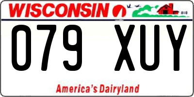 WI license plate 079XUY