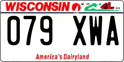 WI license plate 079XWA