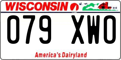 WI license plate 079XWO