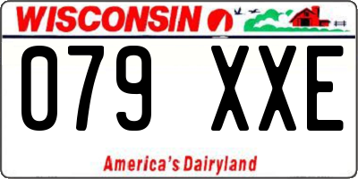 WI license plate 079XXE