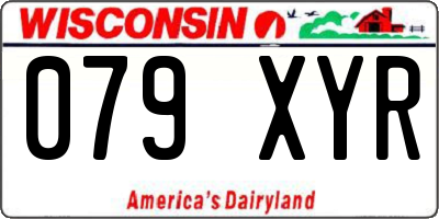 WI license plate 079XYR