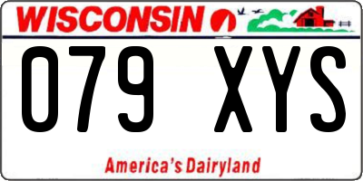 WI license plate 079XYS