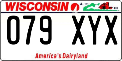 WI license plate 079XYX