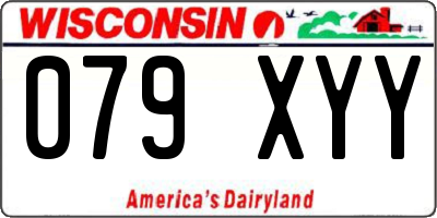 WI license plate 079XYY