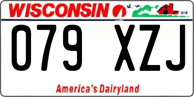 WI license plate 079XZJ