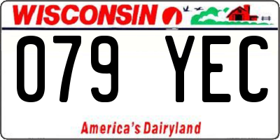 WI license plate 079YEC