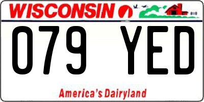 WI license plate 079YED
