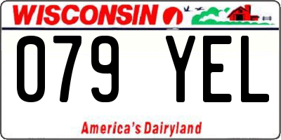 WI license plate 079YEL