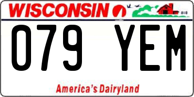WI license plate 079YEM