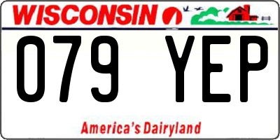 WI license plate 079YEP