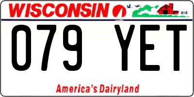 WI license plate 079YET