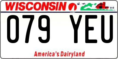 WI license plate 079YEU