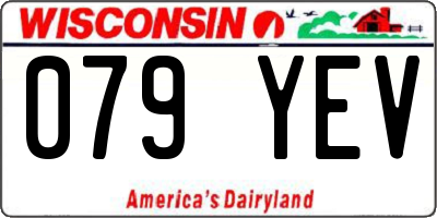 WI license plate 079YEV
