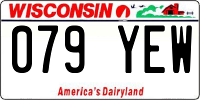 WI license plate 079YEW