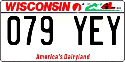 WI license plate 079YEY