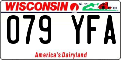 WI license plate 079YFA