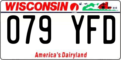 WI license plate 079YFD