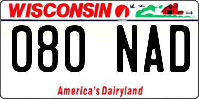 WI license plate 080NAD