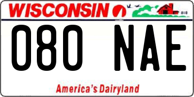 WI license plate 080NAE