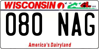 WI license plate 080NAG