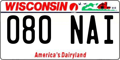 WI license plate 080NAI