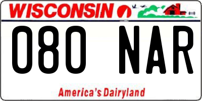 WI license plate 080NAR