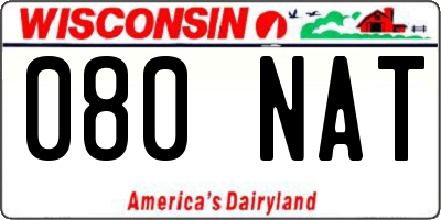 WI license plate 080NAT