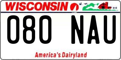 WI license plate 080NAU