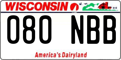 WI license plate 080NBB