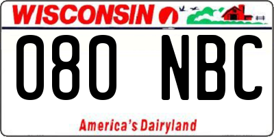 WI license plate 080NBC